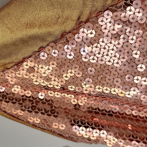 Vintage sequined dress with stretch. Rose gold. Gatsby costume. Flapper. 1920s - Picture 3 of 6